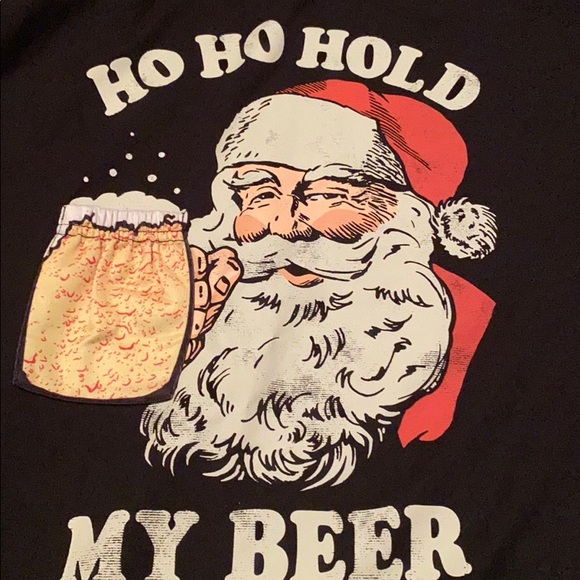Santa Ho Ho Hold My Beer Black Christmas Crewneck - Picture 7 of 8